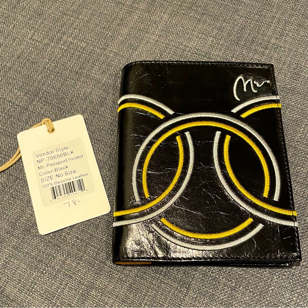 HOBO Black Wallet with Yellow and White Accents